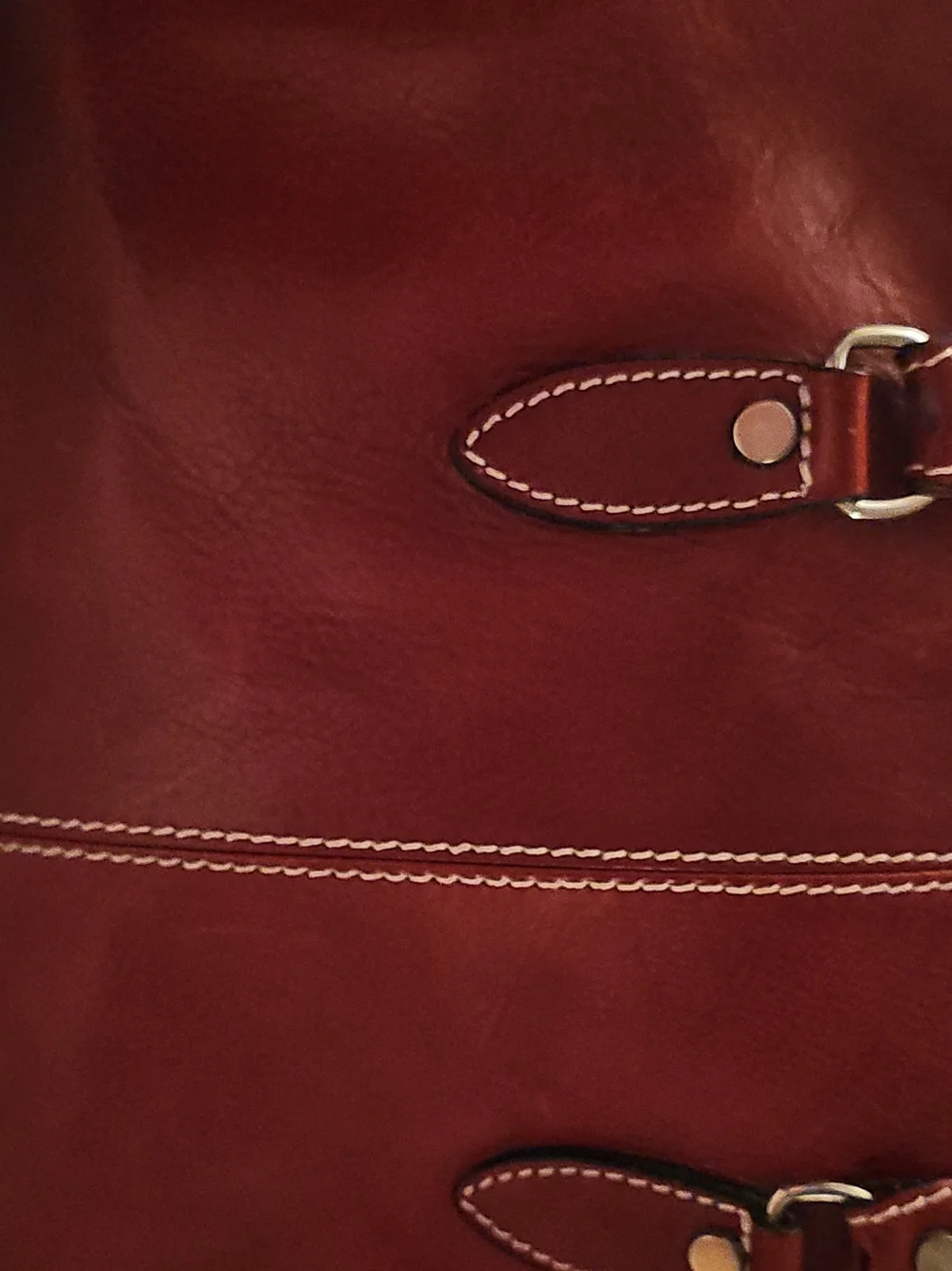 Valentine Paris Embossed Leather Bag in Rich Wine Red